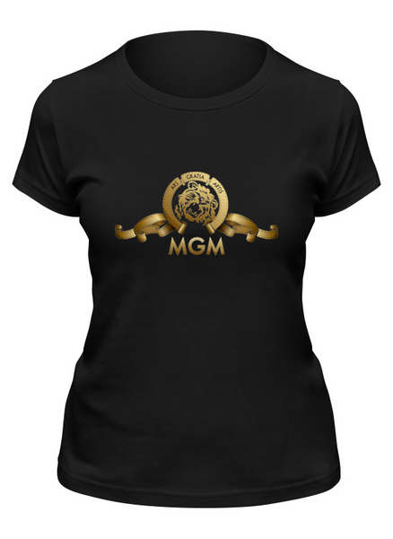 Заказать женскую футболку в Москве. Футболка классическая Metro-Goldwyn-Mayer / MGM от KinoArt - готовые дизайны и нанесение принтов.
