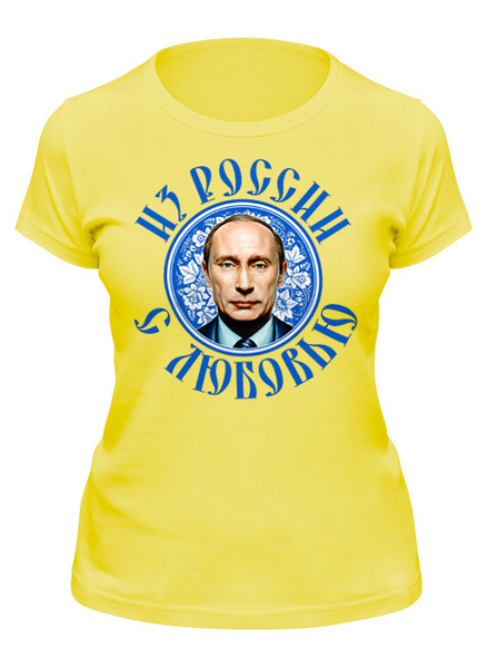 Заказать женскую футболку в Москве. Футболка классическая PUTIN Design от balden - готовые дизайны и нанесение принтов.