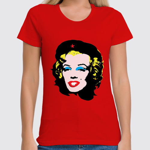 Заказать женскую футболку в Москве. Футболка классическая Che Guevara- Marilyn Monroe от zen4@bk.ru - готовые дизайны и нанесение принтов.