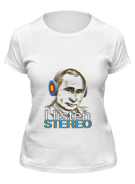 Заказать женскую футболку в Москве. Футболка классическая Путин от Djimas Leonki - готовые дизайны и нанесение принтов.