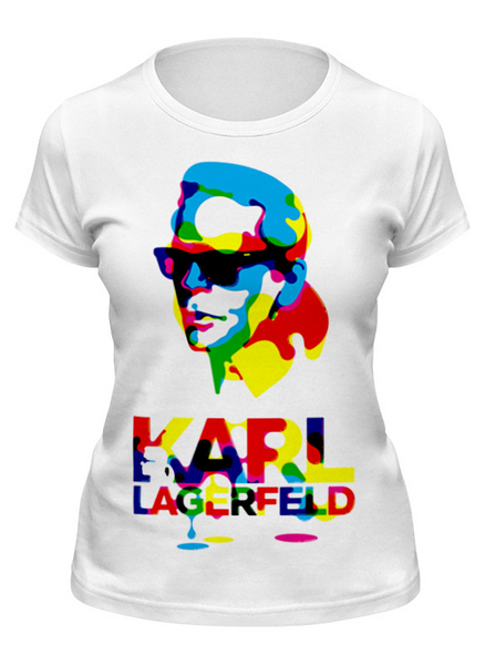 Заказать женскую футболку в Москве. Футболка классическая Karl Lagerfeld от Leichenwagen - готовые дизайны и нанесение принтов.