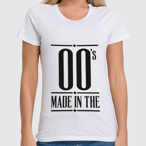 Заказать женскую футболку в Москве. Футболка классическая Made in the 00s от ROK - готовые дизайны и нанесение принтов.