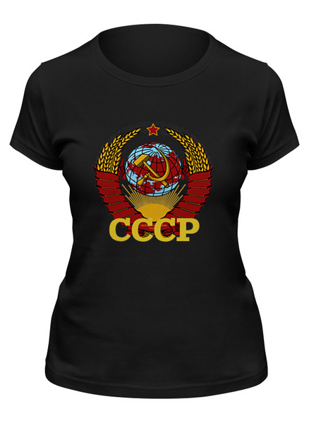 Заказать женскую футболку в Москве. Футболка классическая СССР    от T-shirt print  - готовые дизайны и нанесение принтов.