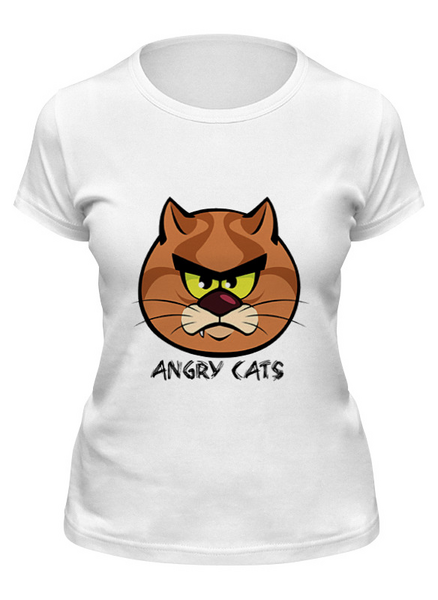 Заказать женскую футболку в Москве. Футболка классическая Angry Cats от Виктор Гришин - готовые дизайны и нанесение принтов.