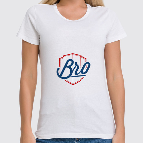 Заказать женскую футболку в Москве. Футболка классическая BRO - для тех, кто "в теме" от gent777 - готовые дизайны и нанесение принтов.