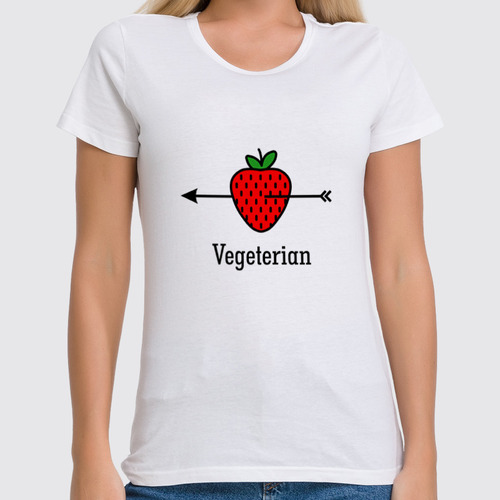 Заказать женскую футболку в Москве. Футболка классическая Vegeterian от catification - готовые дизайны и нанесение принтов.