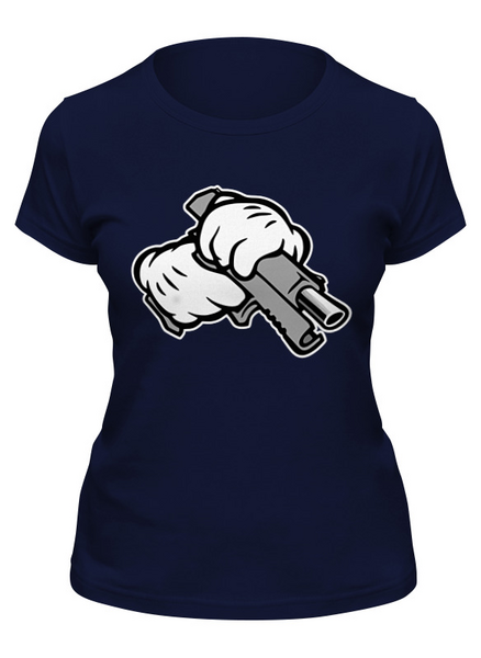 Заказать женскую футболку в Москве. Футболка классическая Gun Hands от balden - готовые дизайны и нанесение принтов.
