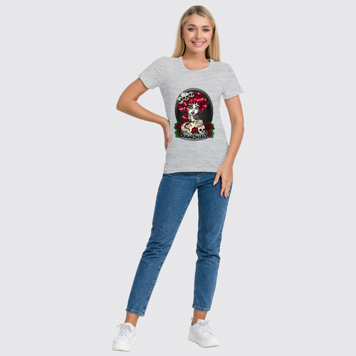 Заказать женскую футболку в Москве. Футболка классическая Sugar skull girl от Leichenwagen - готовые дизайны и нанесение принтов.