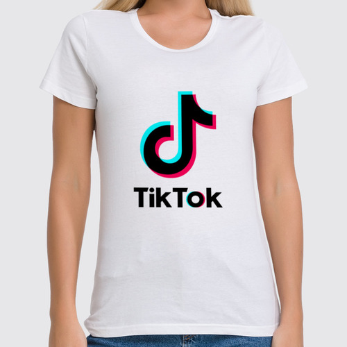 Заказать женскую футболку в Москве. Футболка классическая TikTok  от DESIGNER   - готовые дизайны и нанесение принтов.