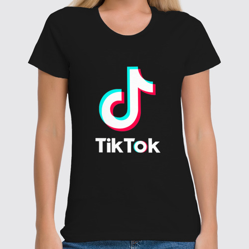Заказать женскую футболку в Москве. Футболка классическая TikTok  от DESIGNER   - готовые дизайны и нанесение принтов.