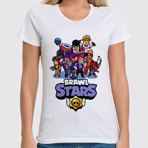 Заказать женскую футболку в Москве. Футболка классическая Brawl Stars  от weeert - готовые дизайны и нанесение принтов.
