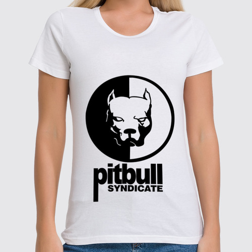 Заказать женскую футболку в Москве. Футболка классическая Pitbull syndicate  от sergo_1998 - готовые дизайны и нанесение принтов.