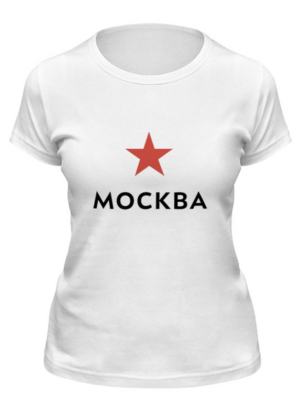 Заказать женскую футболку в Москве. Футболка классическая Логотип Москвы от Андрей Саенко - готовые дизайны и нанесение принтов.