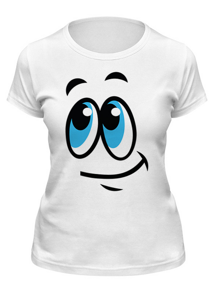 Заказать женскую футболку в Москве. Футболка классическая Мечтательная улыбка от mega281@yandex.ru - готовые дизайны и нанесение принтов.