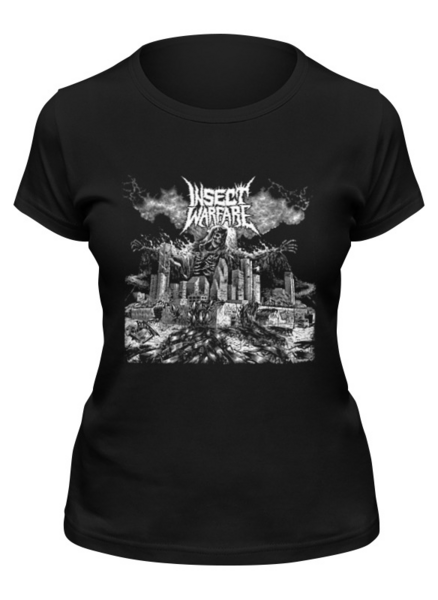 Заказать женскую футболку в Москве. Футболка классическая Insect Warfare Band от Leichenwagen - готовые дизайны и нанесение принтов.