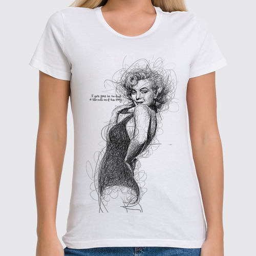 Заказать женскую футболку в Москве. Футболка классическая Marilyn Monroe от Leichenwagen - готовые дизайны и нанесение принтов.