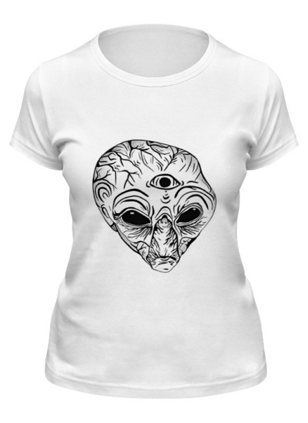 Заказать женскую футболку в Москве. Футболка классическая Инопланетянин от VeronikaS - готовые дизайны и нанесение принтов.