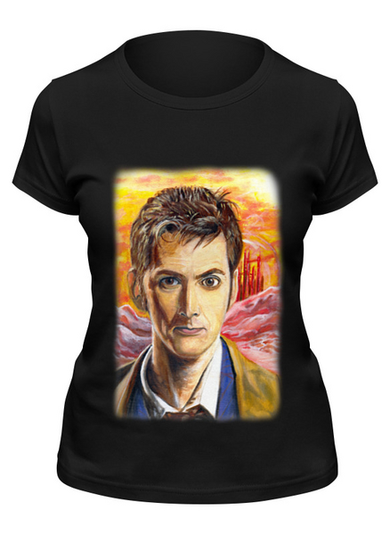 Заказать женскую футболку в Москве. Футболка классическая Десятый Доктор (Tenth 10th Doctor) от Madeline Black - готовые дизайны и нанесение принтов.