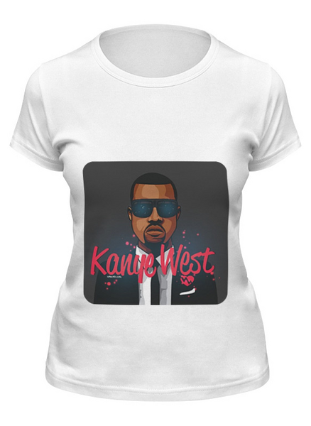 Заказать женскую футболку в Москве. Футболка классическая Kanye West от mrmaximus - готовые дизайны и нанесение принтов.