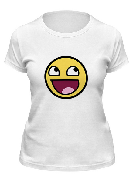 Заказать женскую футболку в Москве. Футболка классическая smile от THE_NISE  - готовые дизайны и нанесение принтов.