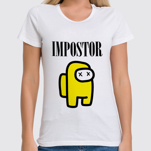 Заказать женскую футболку в Москве. Футболка классическая Impostor, Among Us от geekbox - готовые дизайны и нанесение принтов.