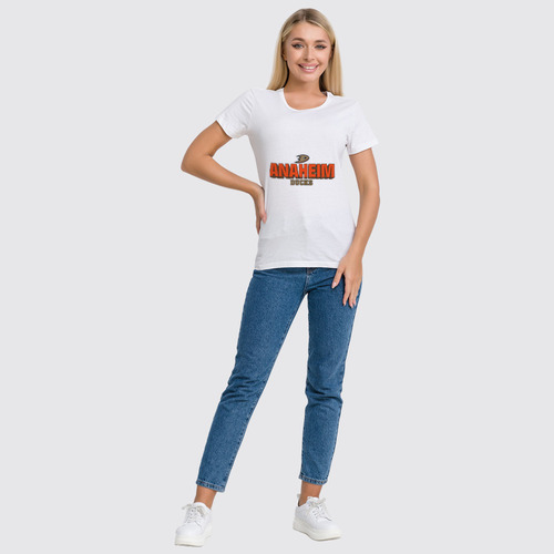 Заказать женскую футболку в Москве. Футболка классическая Anaheim Ducks от kspsshop - готовые дизайны и нанесение принтов.