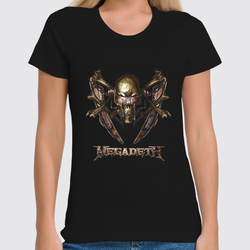 Заказать женскую футболку в Москве. Футболка классическая Megadeth Band от Leichenwagen - готовые дизайны и нанесение принтов.