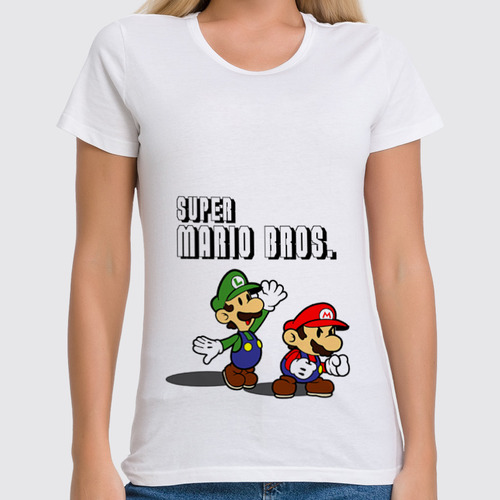 Заказать женскую футболку в Москве. Футболка классическая Super Mario Bros. от game-fan - готовые дизайны и нанесение принтов.