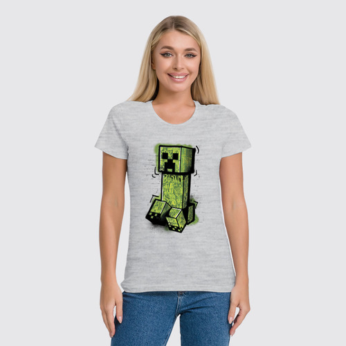 Заказать женскую футболку в Москве. Футболка классическая Крипер от PrintGamer  - готовые дизайны и нанесение принтов.