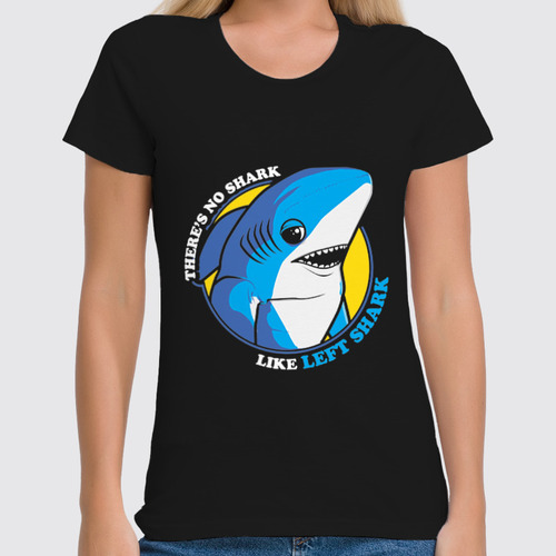 Заказать женскую футболку в Москве. Футболка классическая Левая акула от printik - готовые дизайны и нанесение принтов.