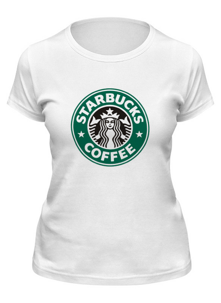 Заказать женскую футболку в Москве. Футболка классическая Starbucks от Дмитрий Кротов - готовые дизайны и нанесение принтов.
