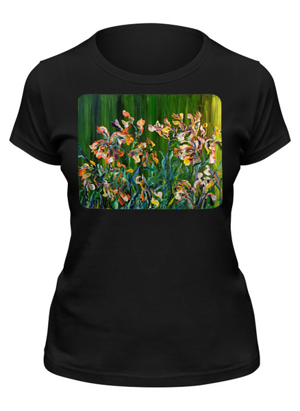 Заказать женскую футболку в Москве. Футболка классическая Осенние цветы от rikart - готовые дизайны и нанесение принтов.