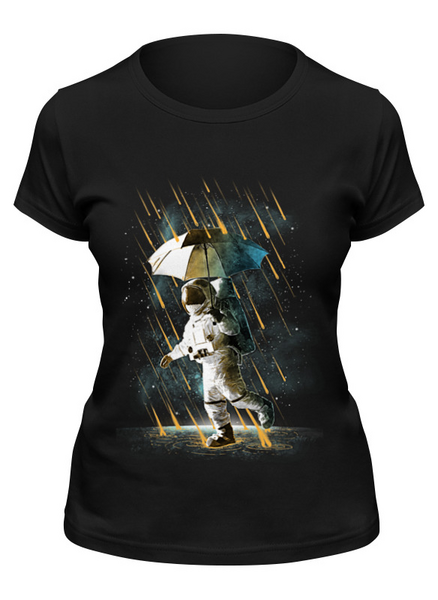 Заказать женскую футболку в Москве. Футболка классическая Метеоритный дождь от Space Art - готовые дизайны и нанесение принтов.