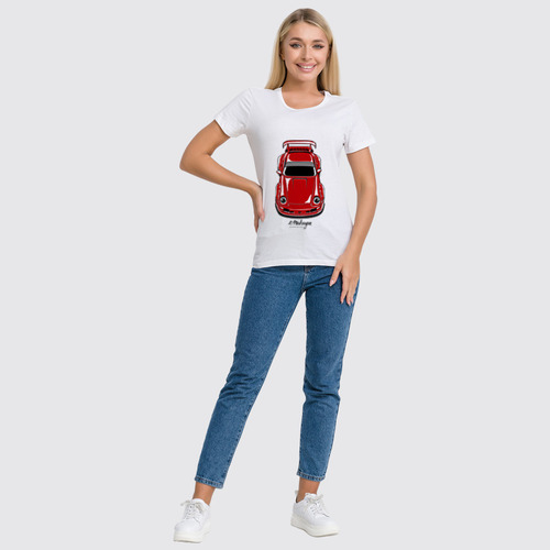 Заказать женскую футболку в Москве. Футболка классическая RWB Porsche от Oleg Markaryan - готовые дизайны и нанесение принтов.