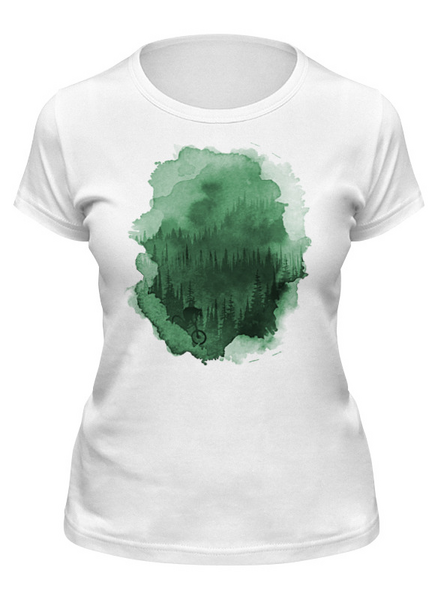 Заказать женскую футболку в Москве. Футболка классическая Mist Forest от oneredfoxstore@gmail.com - готовые дизайны и нанесение принтов.