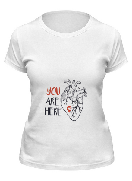 Заказать женскую футболку в Москве. Футболка классическая Heart от ideboshir - готовые дизайны и нанесение принтов.