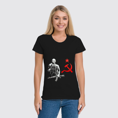 Заказать женскую футболку в Москве. Футболка классическая Ленин от madw - готовые дизайны и нанесение принтов.