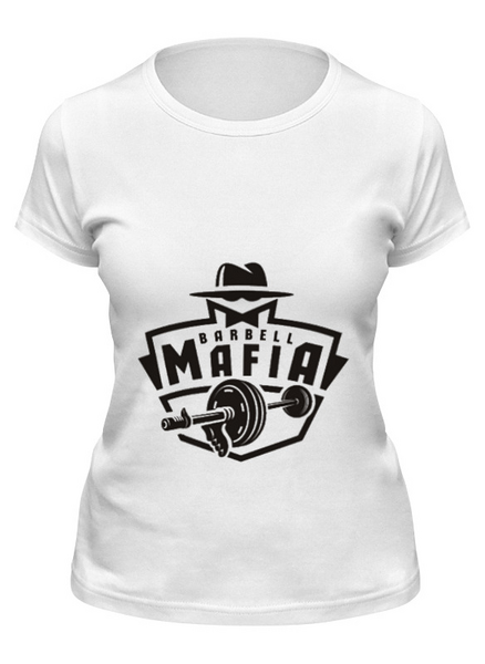 Заказать женскую футболку в Москве. Футболка классическая Barbell Mafia от торгаш - готовые дизайны и нанесение принтов.