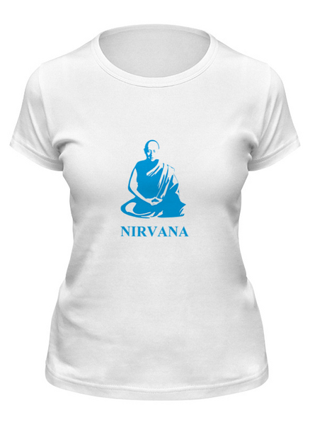 Заказать женскую футболку в Москве. Футболка классическая Nirvana-blue от LINGAM ART | lingam.ord@gmail.com - готовые дизайны и нанесение принтов.