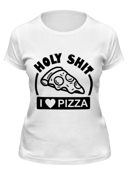 Заказать женскую футболку в Москве. Футболка классическая Люблю Пиццу (Pizza) от originals - готовые дизайны и нанесение принтов.