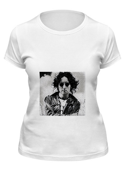 Заказать женскую футболку в Москве. Футболка классическая Джон Леннон от yms57@mail.ru - готовые дизайны и нанесение принтов.