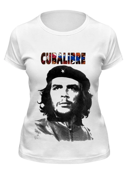 Заказать женскую футболку в Москве. Футболка классическая Cuba libre, Hasta La. Victoria Siempre! от madw - готовые дизайны и нанесение принтов.