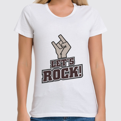 Заказать женскую футболку в Москве. Футболка классическая Let`s rock! от gopotol - готовые дизайны и нанесение принтов.