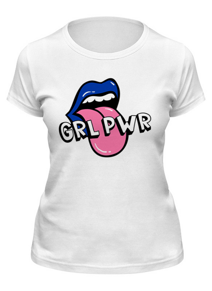 Заказать женскую футболку в Москве. Футболка классическая Grl Pwr от fashionsallymagazine@gmail.com - готовые дизайны и нанесение принтов.
