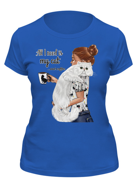Заказать женскую футболку в Москве. Футболка классическая Cats LOVER🐱 от @kristy_art_k  - готовые дизайны и нанесение принтов.