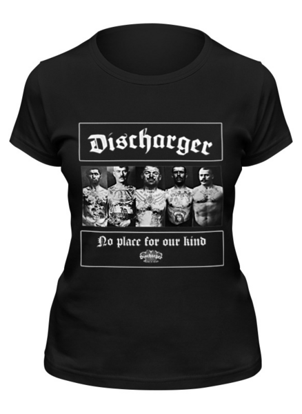 Заказать женскую футболку в Москве. Футболка классическая Discharger Band от Leichenwagen - готовые дизайны и нанесение принтов.