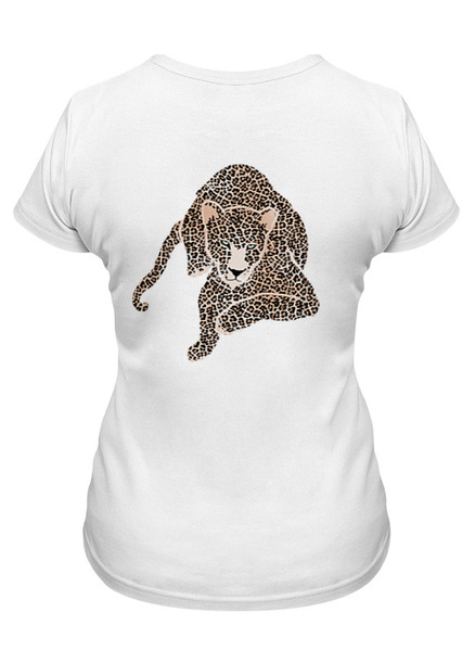 Заказать женскую футболку в Москве. Футболка классическая Леопард, Crazy cat Lady от tatyana.belkova72@yandex.ru - готовые дизайны и нанесение принтов.