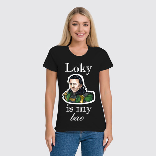 Заказать женскую футболку в Москве. Футболка классическая Loky is my bae от Дарья Пчелинцева - готовые дизайны и нанесение принтов.