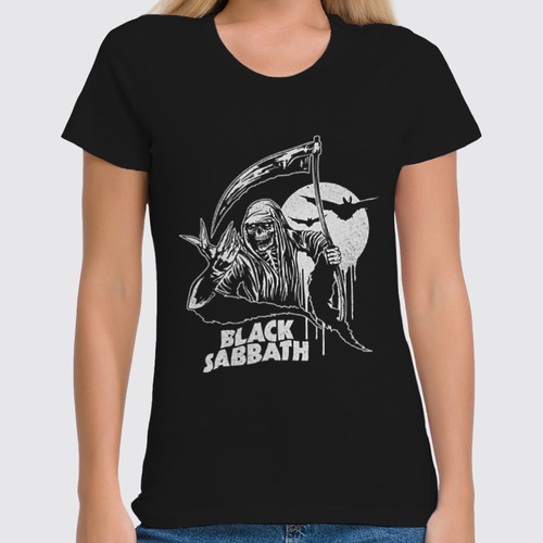 Заказать женскую футболку в Москве. Футболка классическая Black Sabbath от geekbox - готовые дизайны и нанесение принтов.