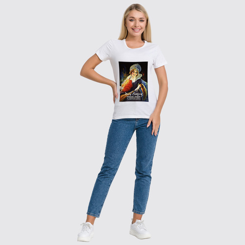 Заказать женскую футболку в Москве. Футболка классическая ретро постер от CoolDesign - готовые дизайны и нанесение принтов.